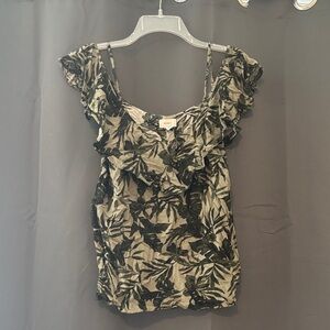 Floral Ruffle Off The Shoulder Top